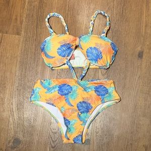 Gerry Girls 2-Piece Swim Set Sorbet Tankini Mesh Tank Palm Trees Various NWT